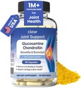 Glucosamine Chondroitin MSM med gurkemeie og boswellia 90 kapsler | 8-i-1 felles støtte supplement for fleksibilitet og mobilitet | felles supplement for menn og kvinner – støtte tilbake, kne, hips & ledd