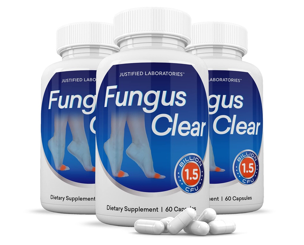justifiserte Laboratories (3 pakke) Fungus Clear 1,5 milliarder CFU Probiotiske piller 180 kapsler