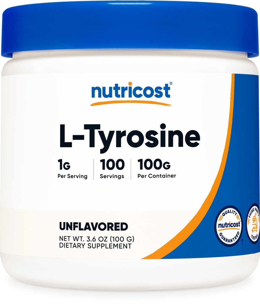Nutricost L-tyrosin pulver 100 gram (100 serveringer) - 1G per servering