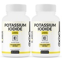 (2 pakke) Kalium jodide kapsler 130 mg dose - 60 serveringer - Thyroid støtte og forsvar - KI Kalium jodin thyroid støtte vitaminer
