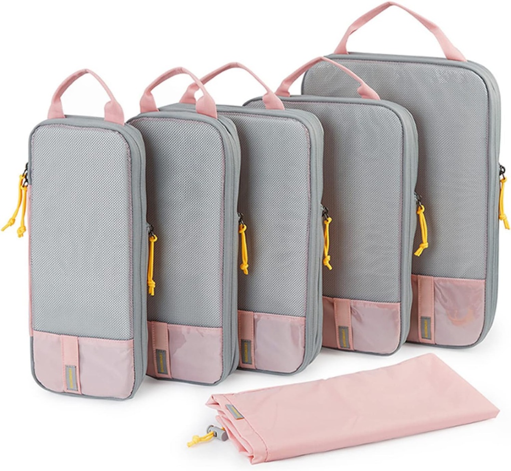 BAGSMART 6 sett /4 sett/2 sett komprimering pakke kuber for reise, lett bagasjeorganisator poser, holdbare plassbesparende poser reise essensielle