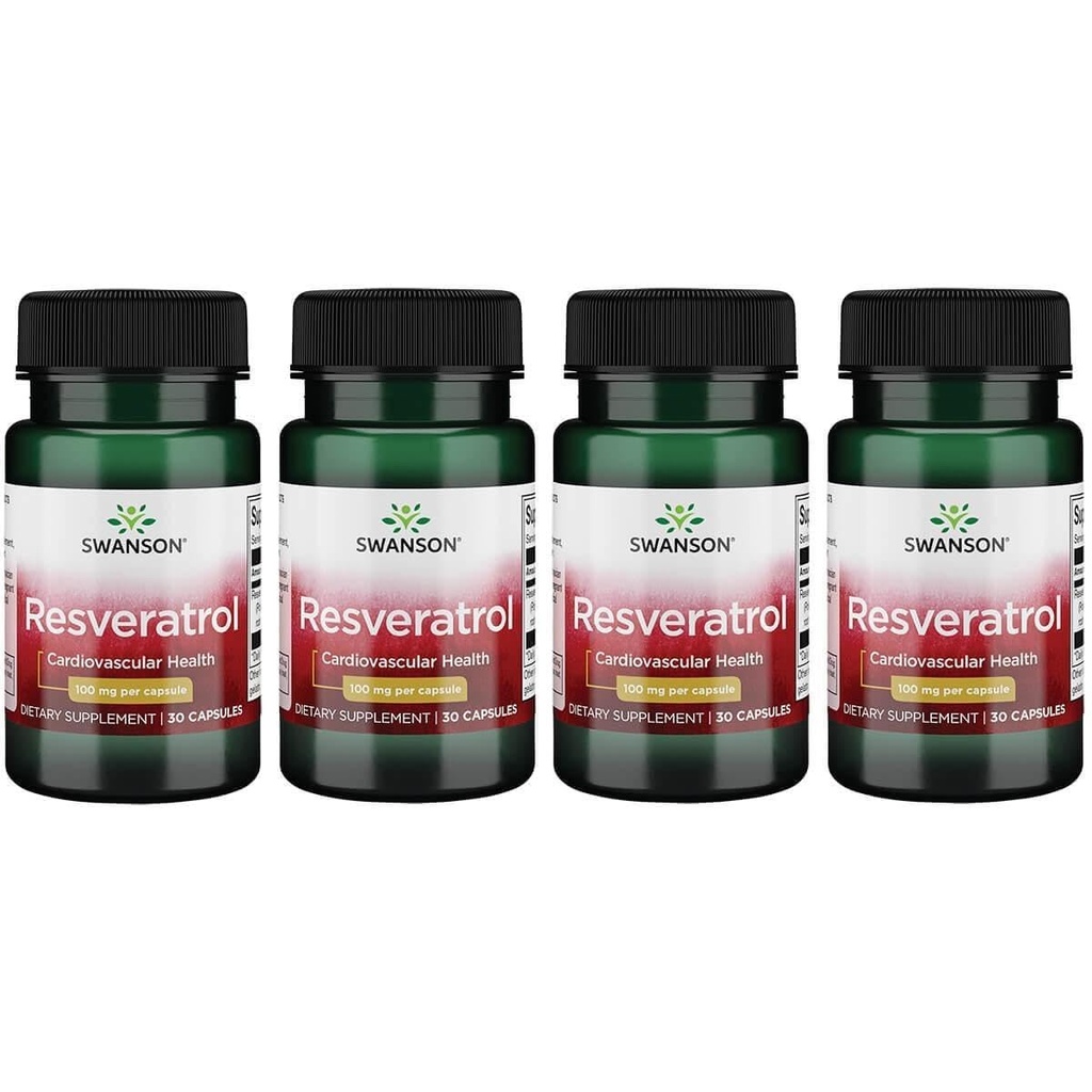 Swanson Resveratrol 100 Milligrams 30 kapsler (4 pakke)