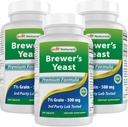Beste Naturals, Brewers Yeast, 7-1/2 Korn med vitamin B1, vitamin B2, 1000 mg 240 tabletter (240 tall (pakke med 3))