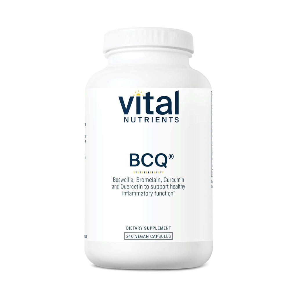 Vitale næringsstoffer BCQ | Vegan Boswellia, Bromelain, Curcumin & Quercetin Supplement | Felles støtte Supplement | Støtter Sinus & Digestive Helse | Gluten, Dairy, Soya Gratis | 240 Kapsler