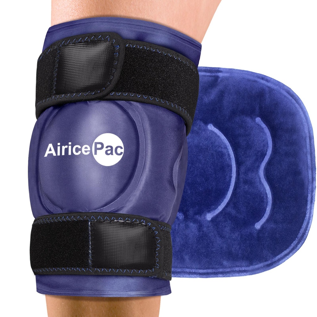 Ispakke for kne smertelindring, Reusable Gel Ice Wrap for skadeskader, hevelse, Knee erstatningskirurgi, kald komprimeringsterapi for ledgikt, Meniscus Tear og ACL, Blå