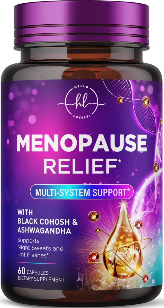 Menopause Supplements for kvinner med svart cohosh - naturlig, mild varm blits, nattsweats og hormon støtte, menopause relief med Dong Quai, energi og balanse, ikke-GMO & Glutenfri - 60 kapsler