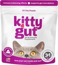 KittyGut 3-i-1 Organic Cat Probiotika & Postbiotic Supplement pulver-laget i USA-Probiotika for katter fremmer Gut Helse og Katt Digestiv støtte, diarré og befruktning (60g)