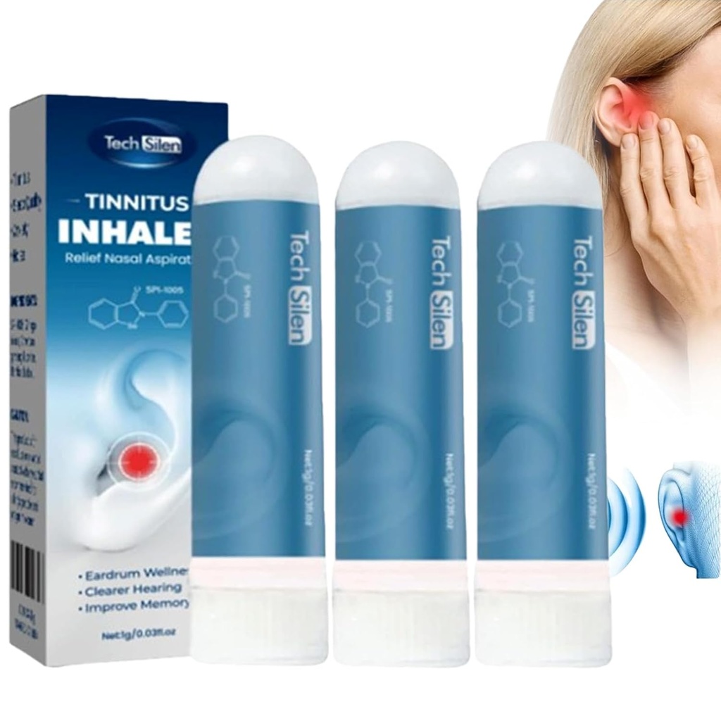 Techsilen for Tinnitus, Techsilen Tinnitus Inhaler, Tinnitus Inhaler, Tinnitus Relief for ringing øre, Echoease Tinnitus Inhaler (3 stk)