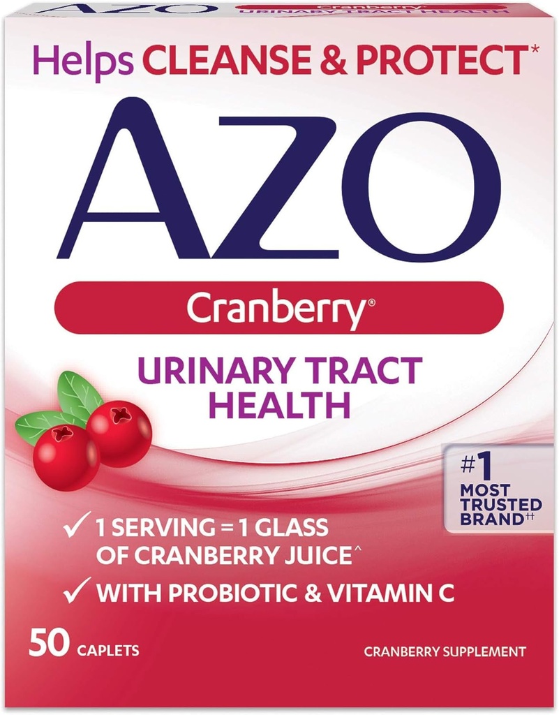AZO Cranberry Urin Tract Helse Kosttilskudd Caplets - 50 Ct., Pakke med 6