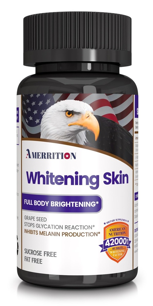 Hudblekning Supplement Infundert med kornfrøekstrakt, glutathion, vitamin B3, og vitamin C - 60 tablett