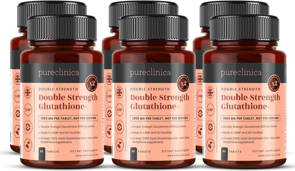 Glutathion 1000mg x 360 tabletter (6 flasker på 60)- w/500mg Glutathion, 300mg ALA og 200mg VIT C per tablett