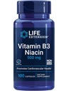 Livsforlengelse Vitamin B3 Niacin, hjertehelse, kolesterol og energi støtte, glutenfri, ikke-GMO, 100 kapsler