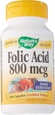 Naturens måte folsyre - 800 mcg - 100 kapsler, 100 telling