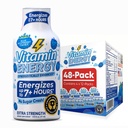 Vitamin energi immun + ekstra styrke energi Shot Blå bringebær 48 pakke, 260 mg naturlig koffein, B-vitaminer, Citicolin, Grønn te, immunitet og fokus støtte, null sukker, glutenfri 1,93 floz