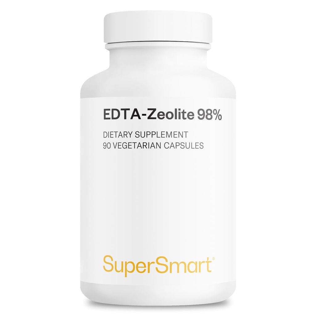 Supersmart - EDTA Zeolite 98% (Avansert formel) - med Melk Thistle & Parsley - høy styrke Supplement | laget i USA | Ikke-GMO & Glutenfri - 90 Vegetariske kapsler