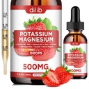 Kalium Magnesium Citrat Supplement, Flytende Magnesium Citrat Drops 500mg med Ashwagandha, Kalsium, sink, vitamin D3, B6, B12, CoQ10 - Støtte rolig og bein og immun helse Vegan 2 floz