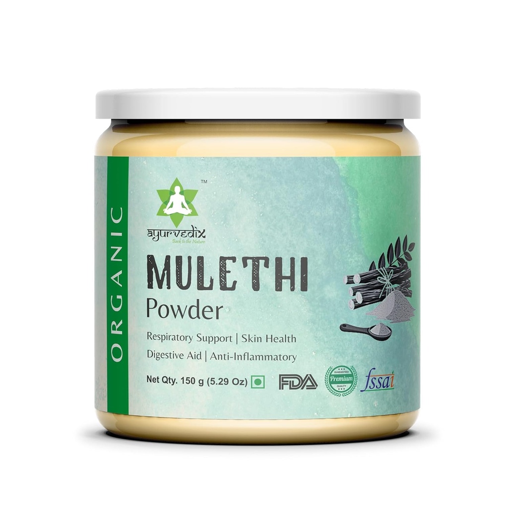 Organisk lakris Root Powder Mulethi pulver, Herbal Supplement for støtte Sunn Mage Lining og Digestiv Tract - Ikke GMO, Glutenfri-Glycyrhiza Glabra - 150gm/ 5,29oz