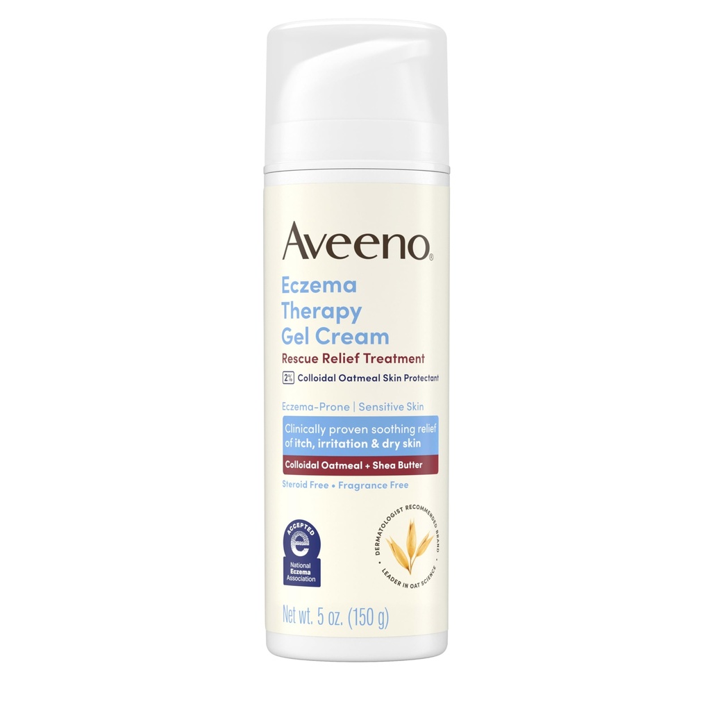 Aveeno Eczema terapi Rescue Relief behandling Gel Cream med colloidal havregryn hudbeskyttende, øyeblikkelig lindrer og kuller kløende tørr hud flare-ups, steroid & fragrance gratis, 5.0 fl oz