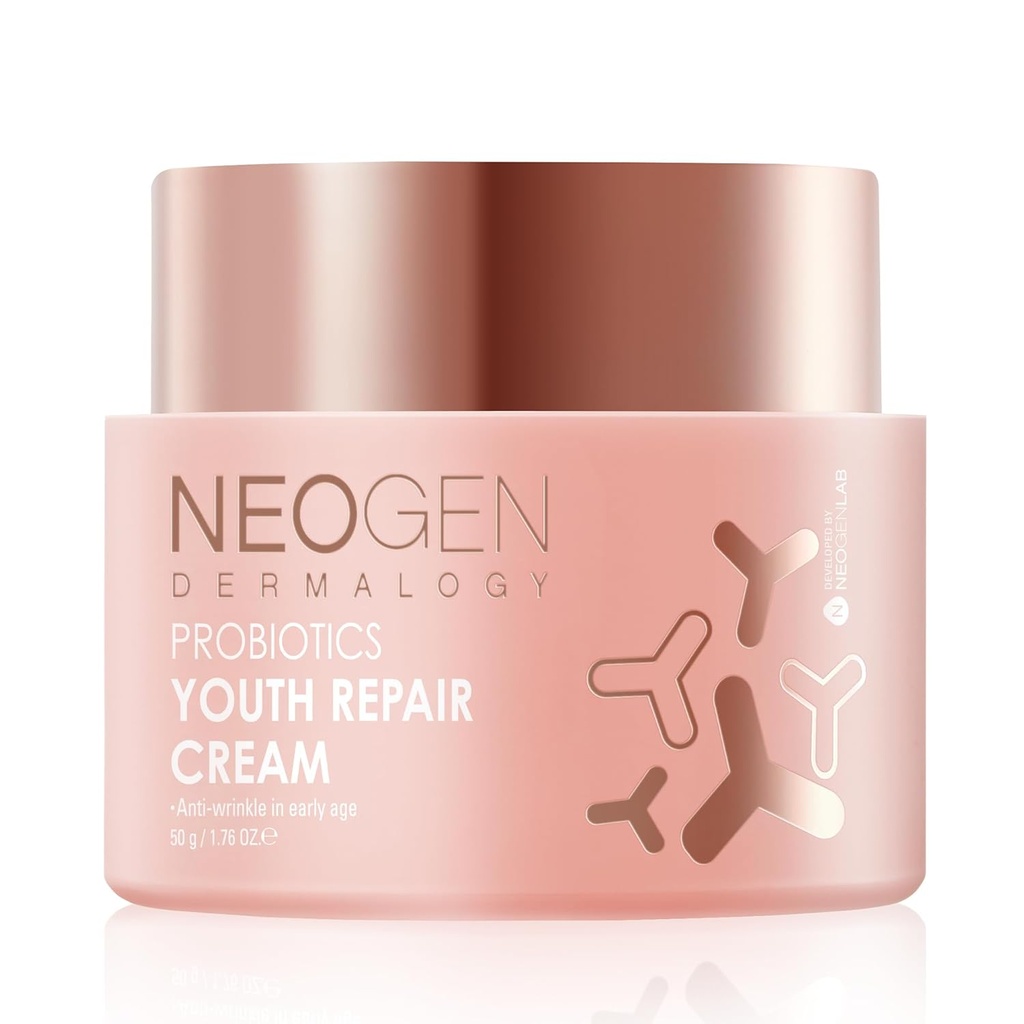 [K-Beauty] Neogen Dermalogy Probiotics Youth Repair Skin Cream Face Lotion w/Superprobiotics, Collagen & 11 Peptides Skin Repair Cream 1.76 oz