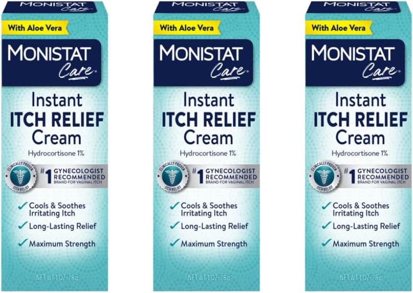 Monistat Care Instant Itch Relief Cream | Maks styrke | Kjøl og sotter | Emballasje May Vary | 1 Ounce Hver | Pakke med 3