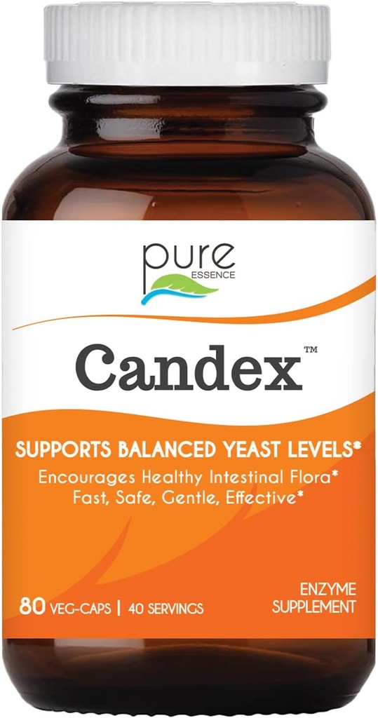 Pure Essence Candex Supplement - Yest Overvekst Supplement med Digestive Enzymer, Yest Infeksjon Probiotisk behandling for menn og kvinner - 80 Kapsler