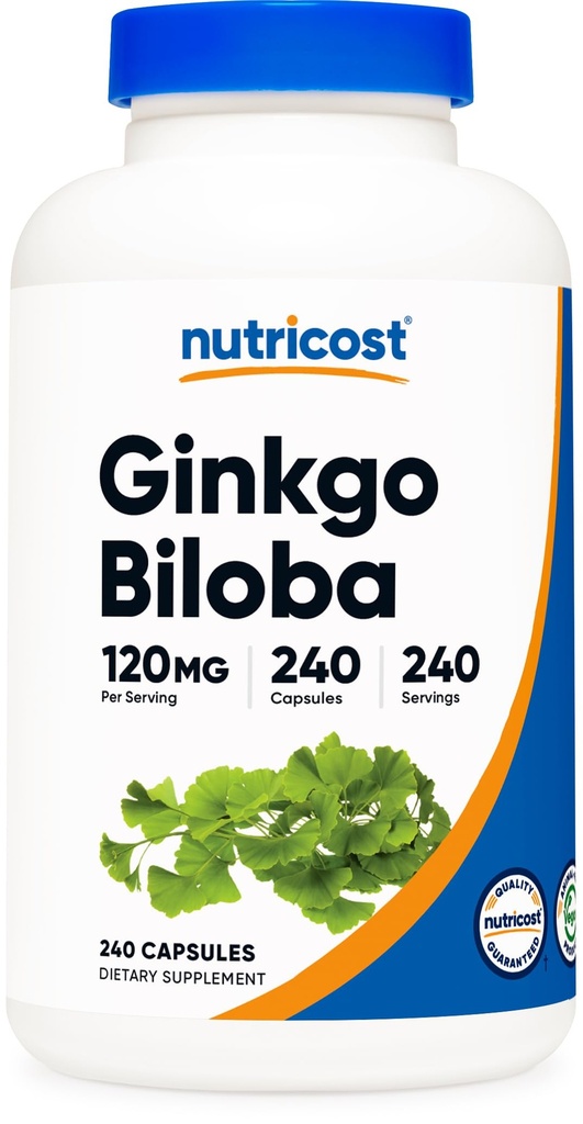 Nutricost Ginkgo Biloba 120 mg, 240 kapsler - Ekstra styrke Ginkgo Biloba ekstrakt - Glutenfri og ikke-GMO