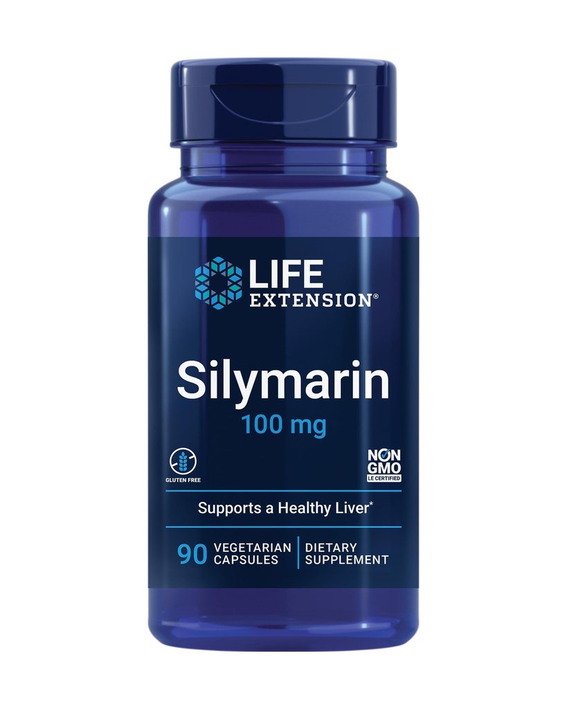 Livsforlengelse Silymarin – Melk Thistle ekstrakt – støtter leverhelse – Glutenfri, ikke-GMO, vegetarian – 90 kapsler