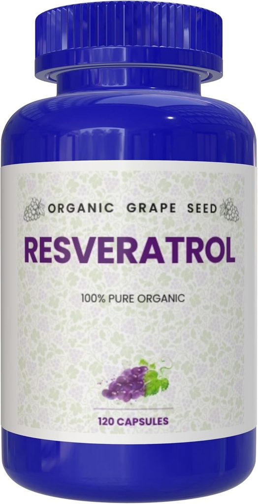 100% ren organisk beneficial resveratrol, 120 kapsler, antioksidanter og trans-resveratrol, fremmer anti-aldring, kardiovaskulær støtte, immunforsterkning, mental klarhet