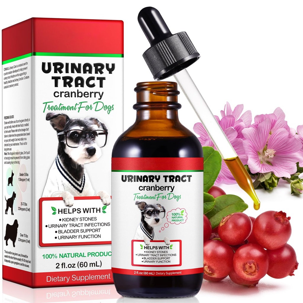 Urin Trakt for hunder, hunde urinveis infeksjon behandlingsdråper støtter blader, nyrestein og hund UTI, Kjæledyr forsyninger helsetjenester, Bacon Flavor- 60ml / 2,02oz