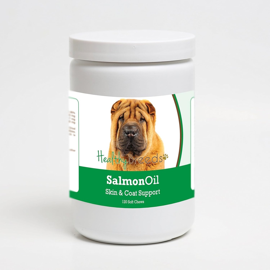Sunn avler Kinesisk Shar Pei Salmon Olje Myk Chews 120 greve