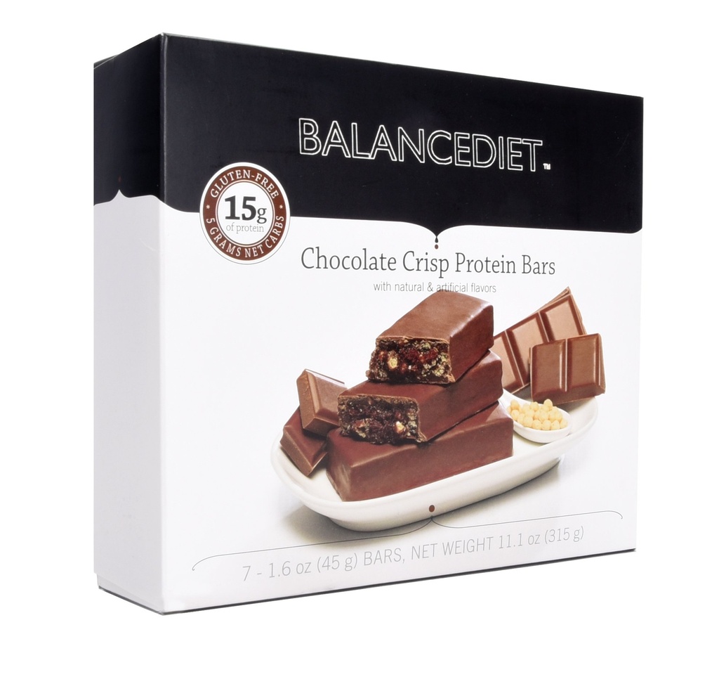 BalanceDietTM | Protein Bar | 15 g protein | Lav karbohydrat | 7 Bar Box (Chokolate Crisp)