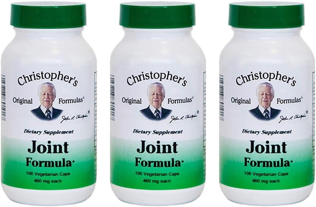Christophers opprinnelige formler Joint Formula – 100 vegetariske kapsler – Synergistisk urteblanding for felles støtte – laget i USA - Pakke med 3