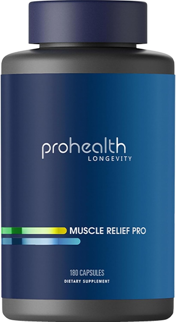ProHealth Joint & Muscle Relief Pro - Glukosamin Chondroitin, Turmerisk, Magnesium, MSM, Malic Acid, Boswellia. Supplement for å redusere muskel og felles discomfort & søvn bedre (30 Serveringer)