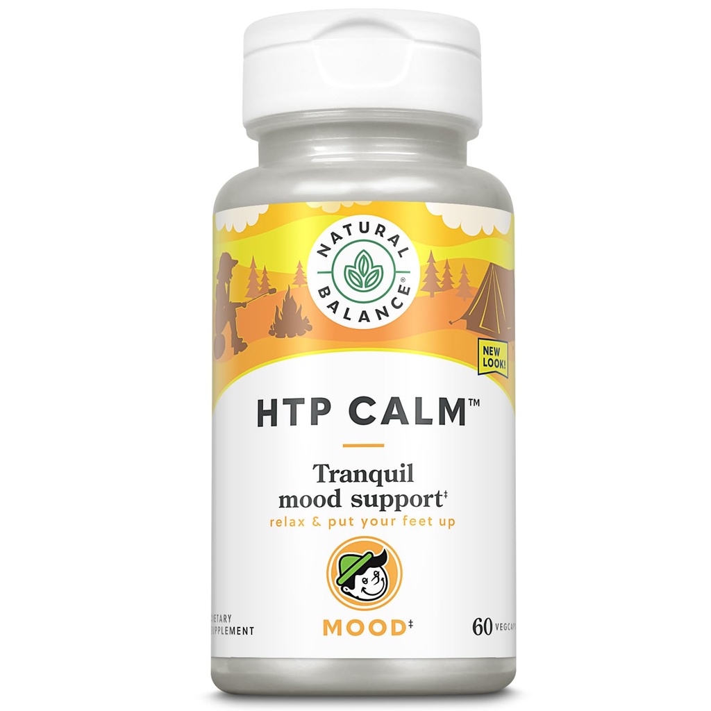 Naturlig Balance HTP Calm | Herbal Supplement hjelper støtte humør, avslapping og stress | Vitamin B-6, Kava Kava & St. Johns Wort | 60 Caps