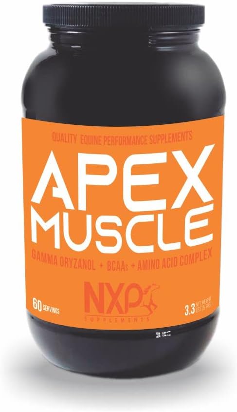 APEX Muskel, Kropp og styrke Builder for hester - Energi, utholdenhet, utholdenhet, gjenoppretting støtte - Gamma Oryzanol BCAA Aminosyrer Lysinkarnitin L-Arginine AKG 3.3 lb (60 Serveringer)