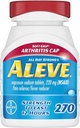 Aleve Mykt Grip Arthritis Cap Tabletter, Raskt fungerende hele dagen smertelindring for hodepine, muskelsmerter og feberreduksjon, Naproxen Natriumkapsler, 220 mg, 270 greve