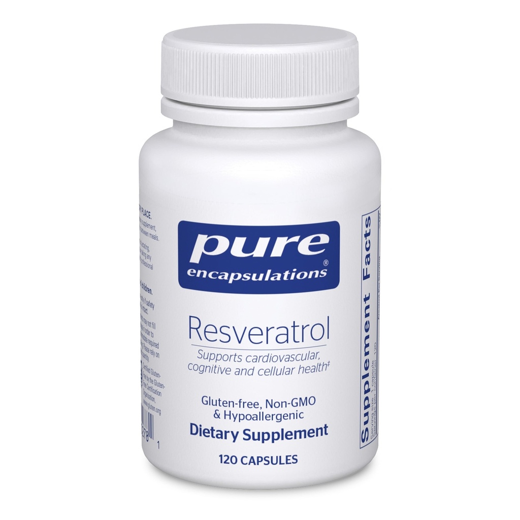 Ren innkapslinger Resveratrol - Cardiovaskulær, Cellular Helse & Minne Support* - 40 mg Trans-Resveratrol - Antioksidanter Supplement - Glutenfri og ikke-GMO - 120 kapsler
