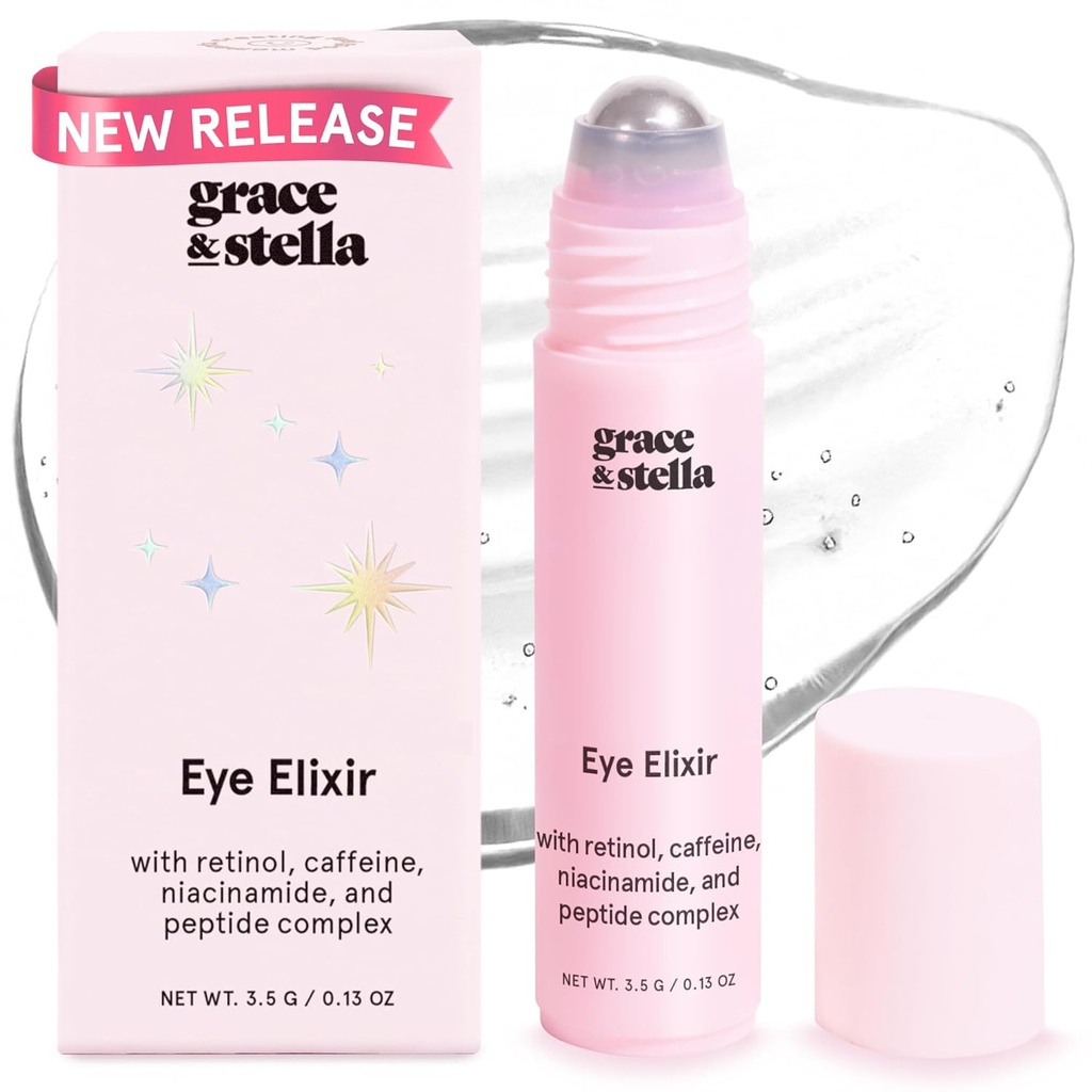 grace & stella Under Øye Serum - Retinol & Koffein Øye Serum for Puffiness, Mørke sirkler, Wrinkles - Vegansk hudpleie