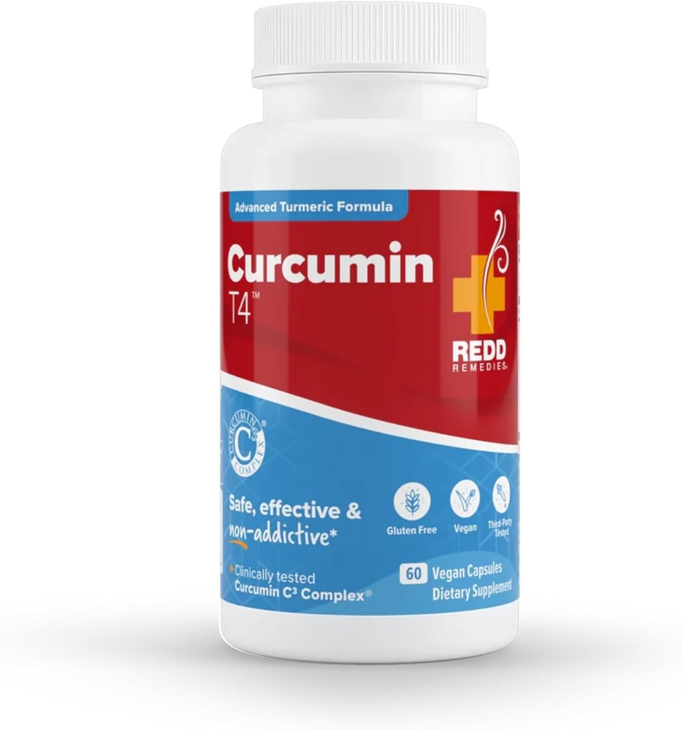 Redd Remedies, Curcumin T4, Avansert Turmeric Formula, 60 Vegansk Kapsler