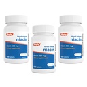 Rugby Timed-Reception Niacin 500 mg med 28 mg kalsium, kosttilskudd for energi, sirkulasjon og metabolisme støtte, 100 tabletter (3 pakke)