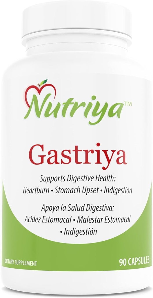 Nutriya Gastriya - lindrer syre refleks og hjertebrann naturlig, regulerer gastric syre og støtter sunn digestion, 90 greve (pakke med 1)