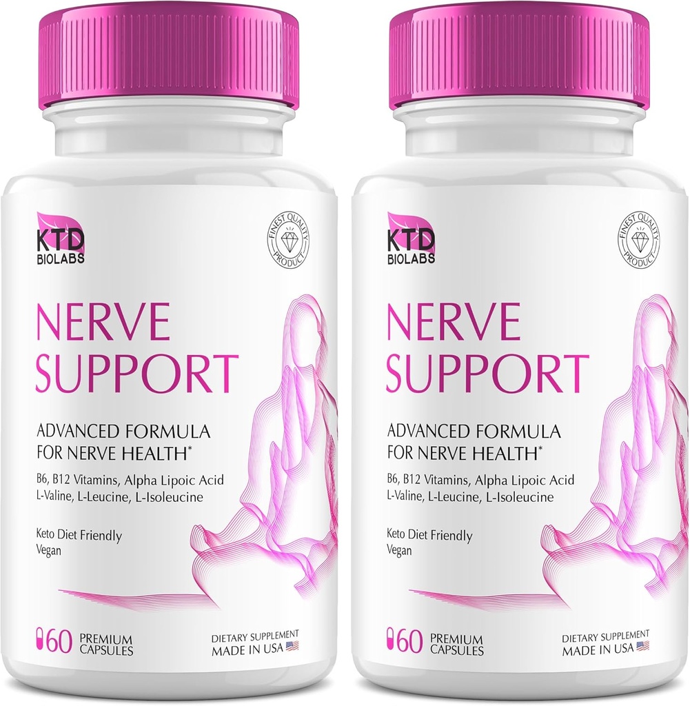 Pakke med 2 Nerve frelser for nevropati 828mg, Advanced Nerve støtte Supplement, Forny for sunne føtter, Best Regen med Alpha Lipoic Acid, vitaminer D, B6, B12-60 kapsler