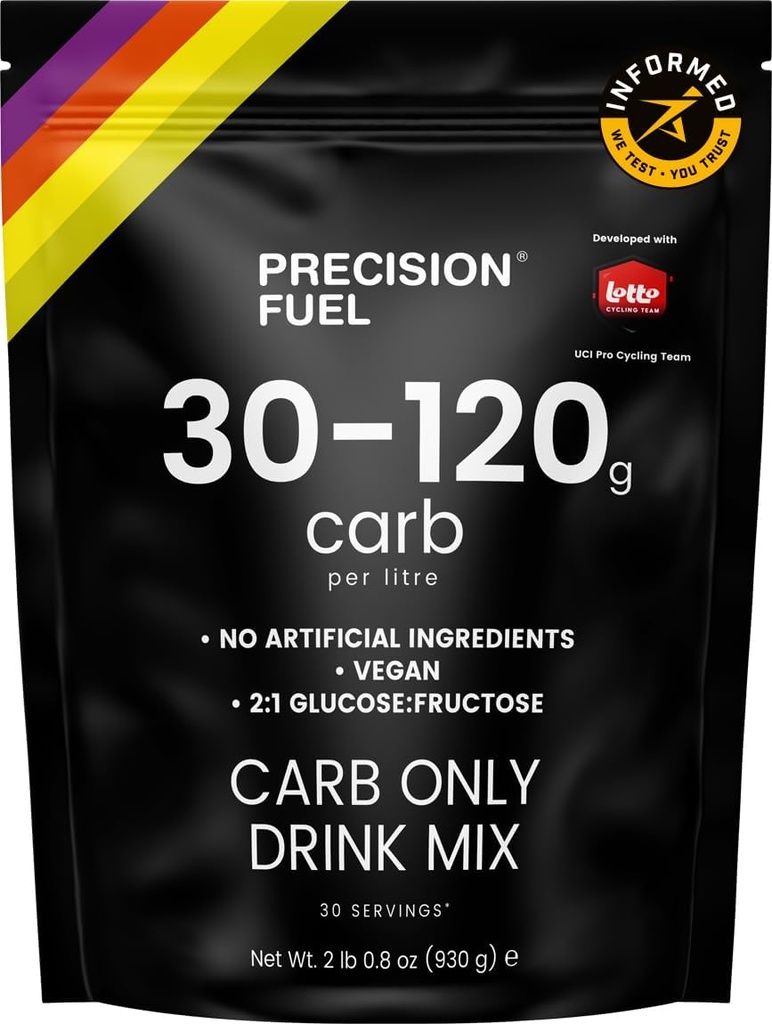 Presisjon brensel PF carb bare drikke blanding - høy karbohydrat pulver for energi, vegansk, 120 g karbohydrater per litre - mild citrus flavor (1-Pack)