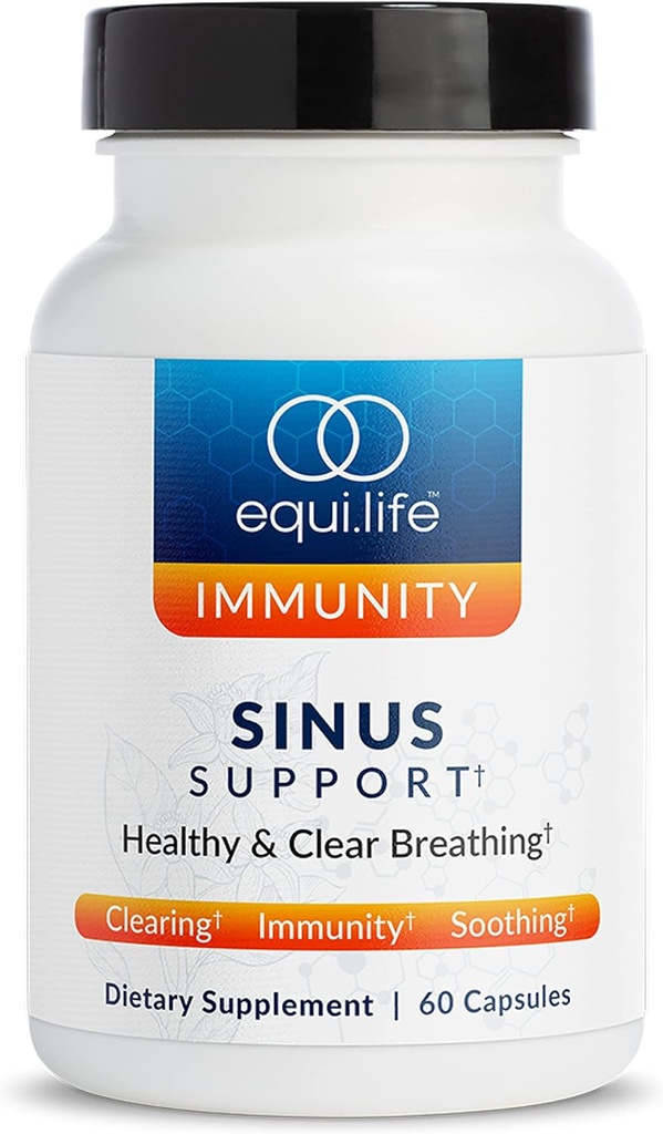 Equilife Sinus støtte Supplement med Berberine, NAC, Licorice Root og Antioksidant Rich Herbal blanding, Plant Basert Formel for sesongbalanse, Glutenfri, Soya og Dairy Gratis, 20 Serveringer