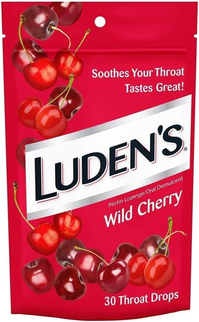 Ludens Throat Drops Wild Cherry 30 Drops (3 Pacific)