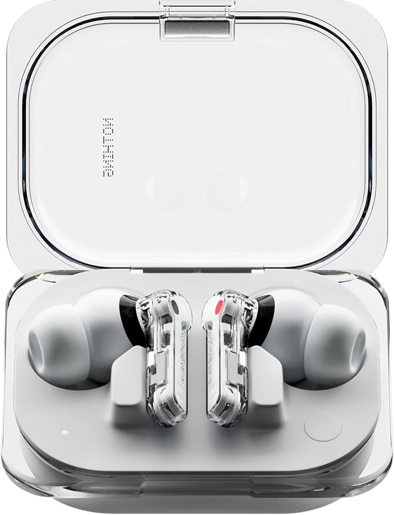 Ingenting øre (a) trådløs ørepropper, 45dB hybrid støy som kansellerer ørepropper, Hi-Res lyd, avansert equalizer, Dual Connect, 6 mikrofoner, 42,5H spilltid ørepropper trådløs Bluetooth, hvit