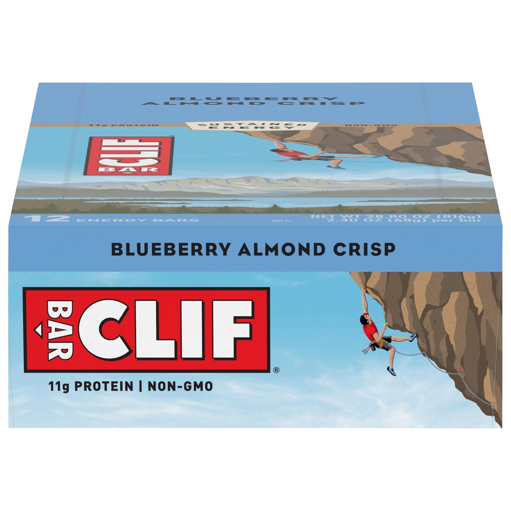 CLIF BARS - Energi Barer - Blåbær Crisp - (2.4 Ounce Protein Bars, 12 greve)