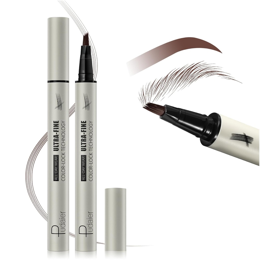 Mikroblading øyenbryn blyant, flytende magiske multi-Tip øyenbryn blyanter for kvinner, vanntett øyenbryn penn for naturlig brow, lang varig brows makeup penn