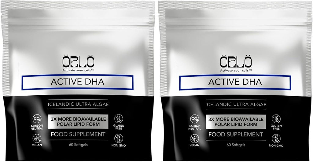 Orlo DHA – Vegansk DHA Supplement (EPA & DHA) – Omega 3 Fish Oil & Krill Alternativ – Plantbasert Omega-3 Algae Olje – Hjerne og hjerte støtte (120 Mini Burpless Softgels)