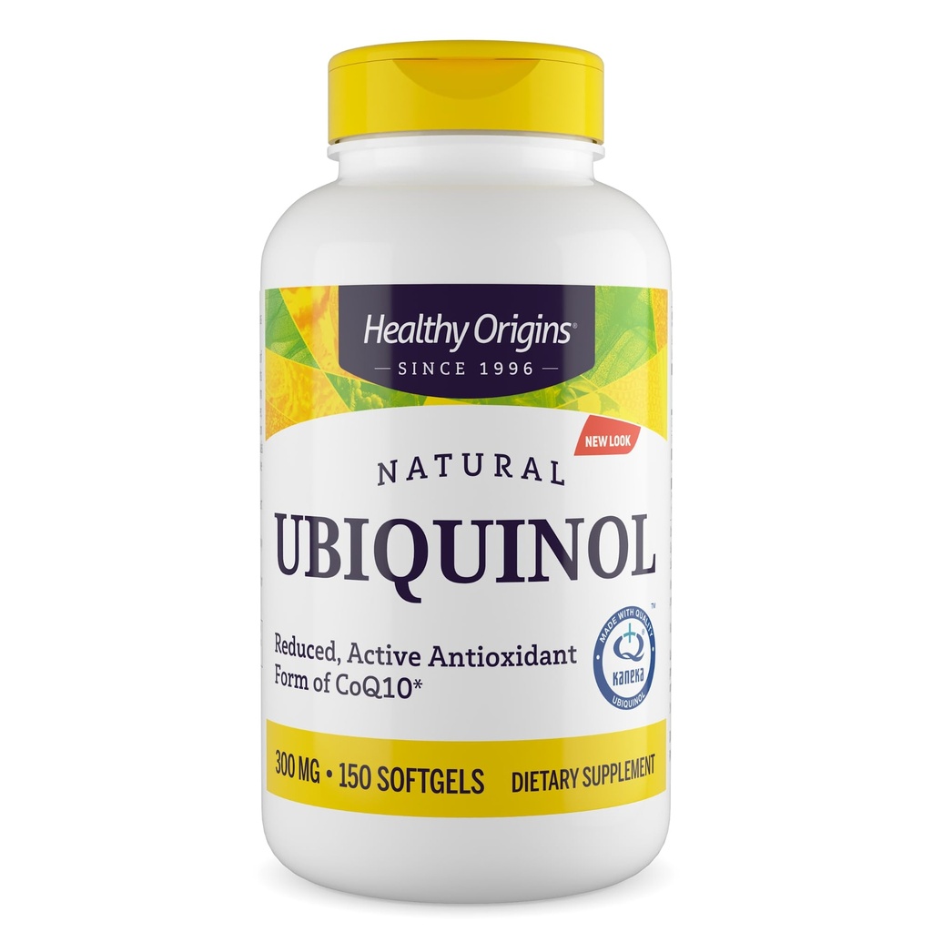 Sunn Origins Ubiquinol (Active Form of CoQ10), 300 mg - Ubiquinol Kosttilskudd for hjertehelse og antioksidant støtte - Glutenfri og ikke-GMO Supplement - 150 Softgels